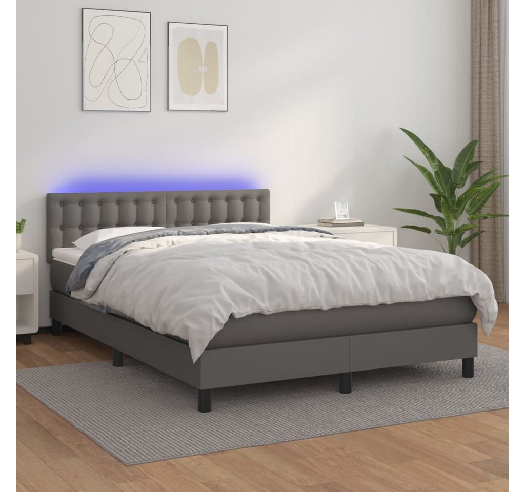 vidaXL Boxspringbett Bett Boxspringbett mit Matratze & LED Kunstleder (140 günstig online kaufen