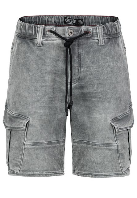 SUBLEVEL Jeansshorts Cargo-Shorts Denim Bermuda mit elastischem Bund (1-tlg günstig online kaufen