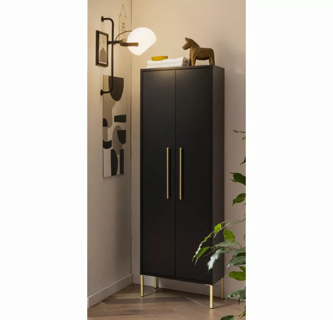 Lomadox Hochschrank SARAY-80 Badschrank Badezimmer Schrank Midischrank 2trg günstig online kaufen