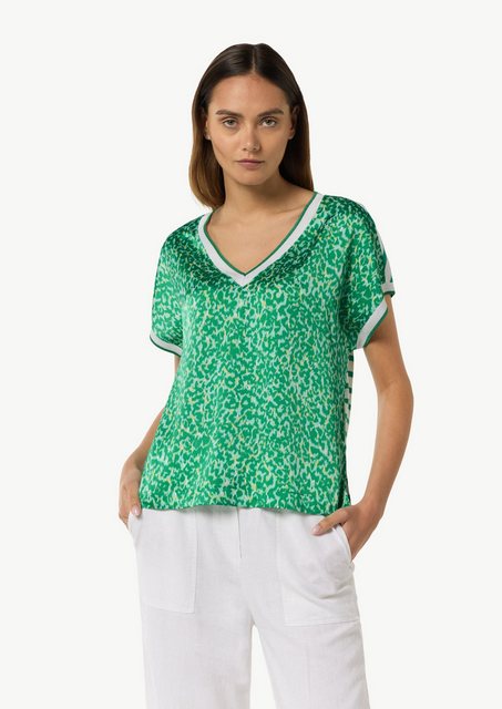 comma casual identity Kurzarmshirt T-Shirt im Fabricmix günstig online kaufen