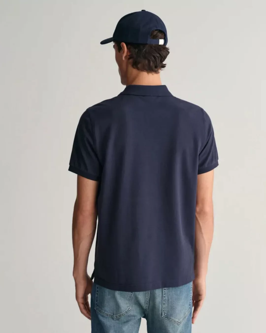 Gant Contrast Piqué Poloshirt Navy - Größe XL günstig online kaufen