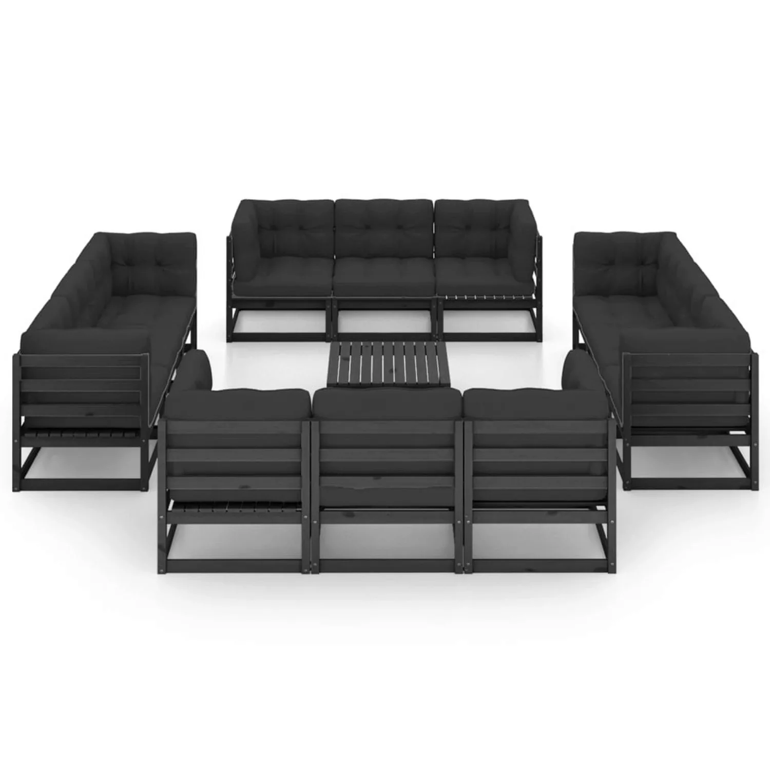 13-tlg. Garten-lounge-set Mit Kissen Massivholz Kiefer günstig online kaufen