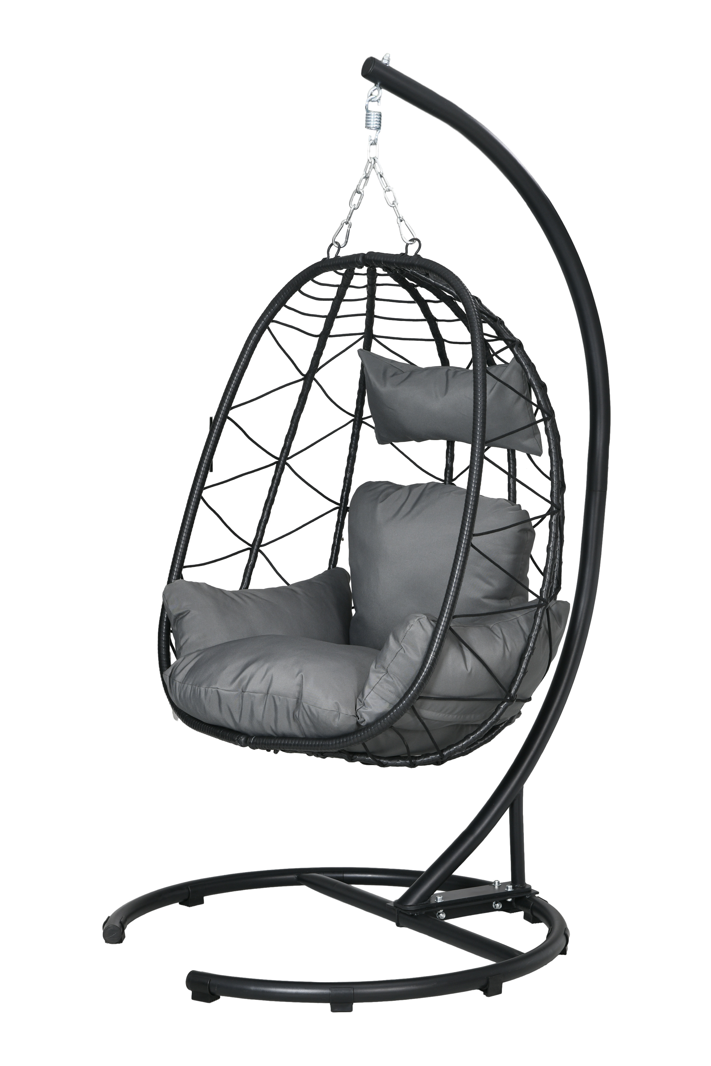 Outsunny Hängesessel Rattan Hängestuhl 195 cm hoch mit Gestell Kissen und w günstig online kaufen