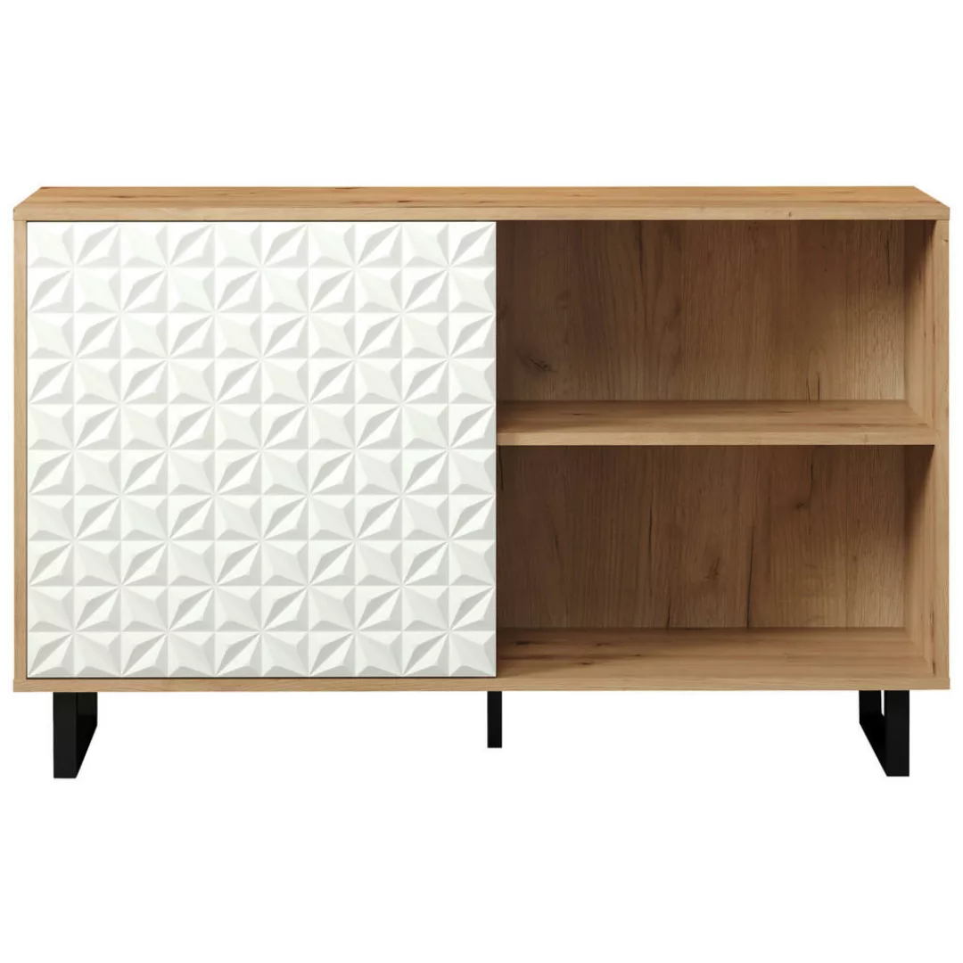 Sideboard Aventura weiß matt Eiche Artisan Nachbildung B/H/T: ca. 123x75x40 günstig online kaufen