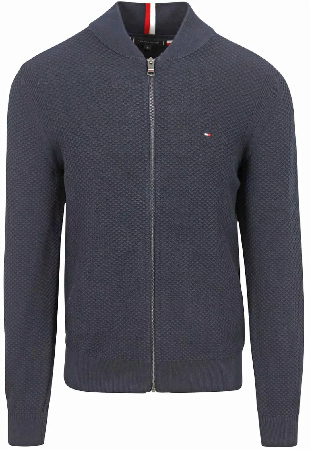 Tommy Hilfiger Strickjacke Struktur Navy - Größe XXL günstig online kaufen