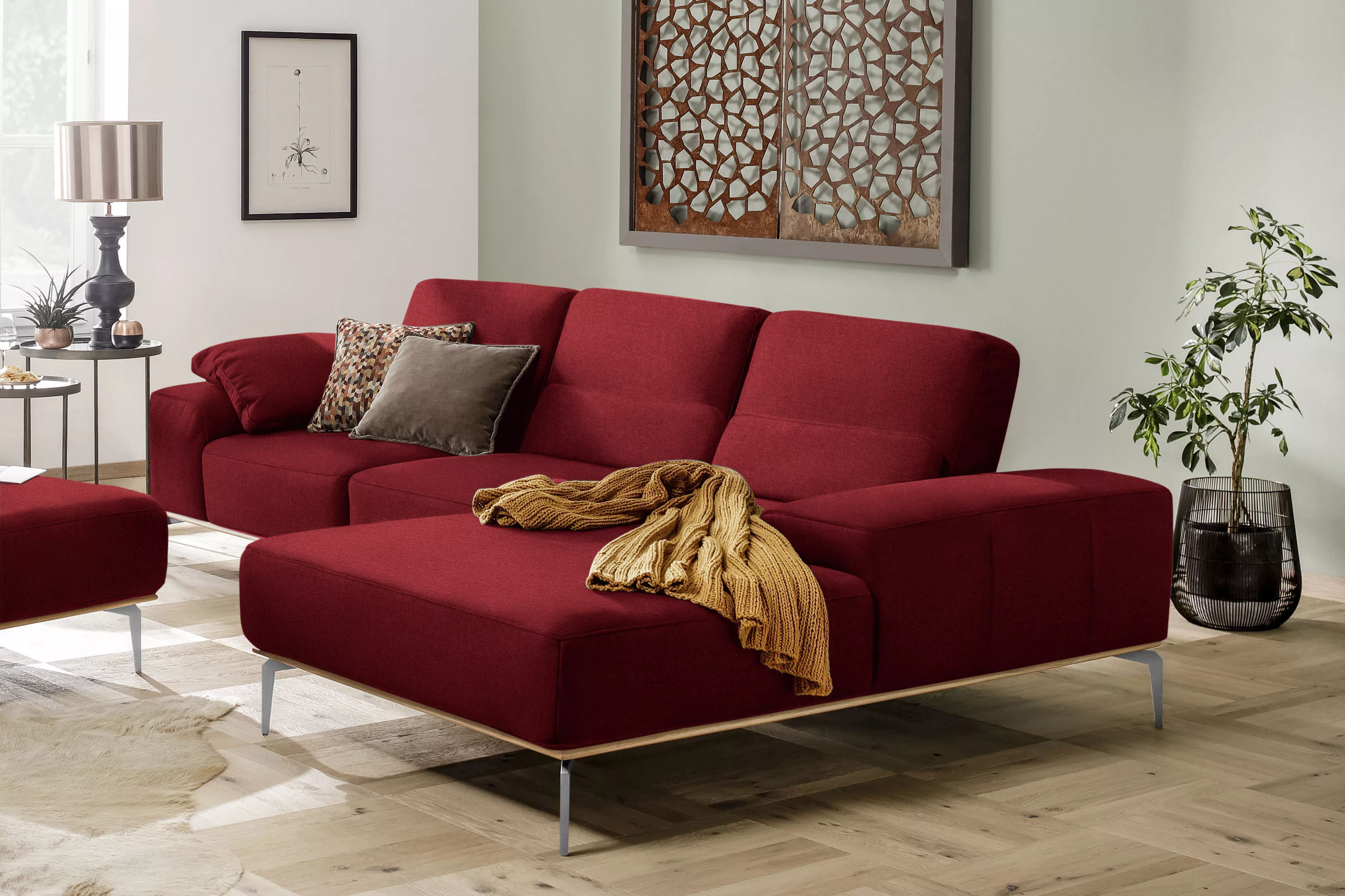 W.SCHILLIG Ecksofa "run, Designsofa, bequem, L-Form", mit elegantem Holzsoc günstig online kaufen