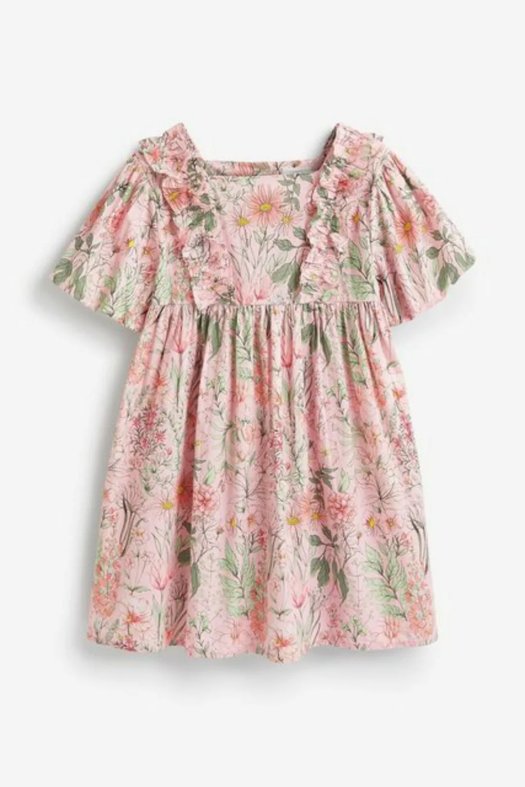 Next Sommerkleid Gemustertes Kleid mit Puffärmeln (1-tlg) günstig online kaufen