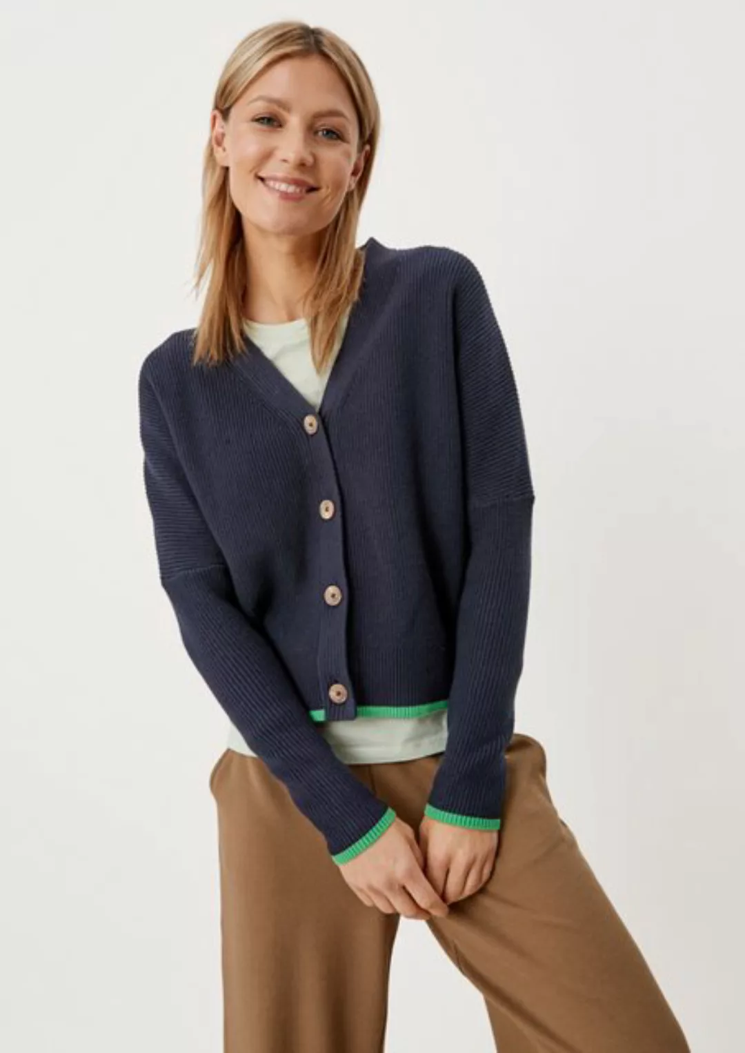 s.Oliver Strickjacke Cardigan mit Rippstruktur günstig online kaufen