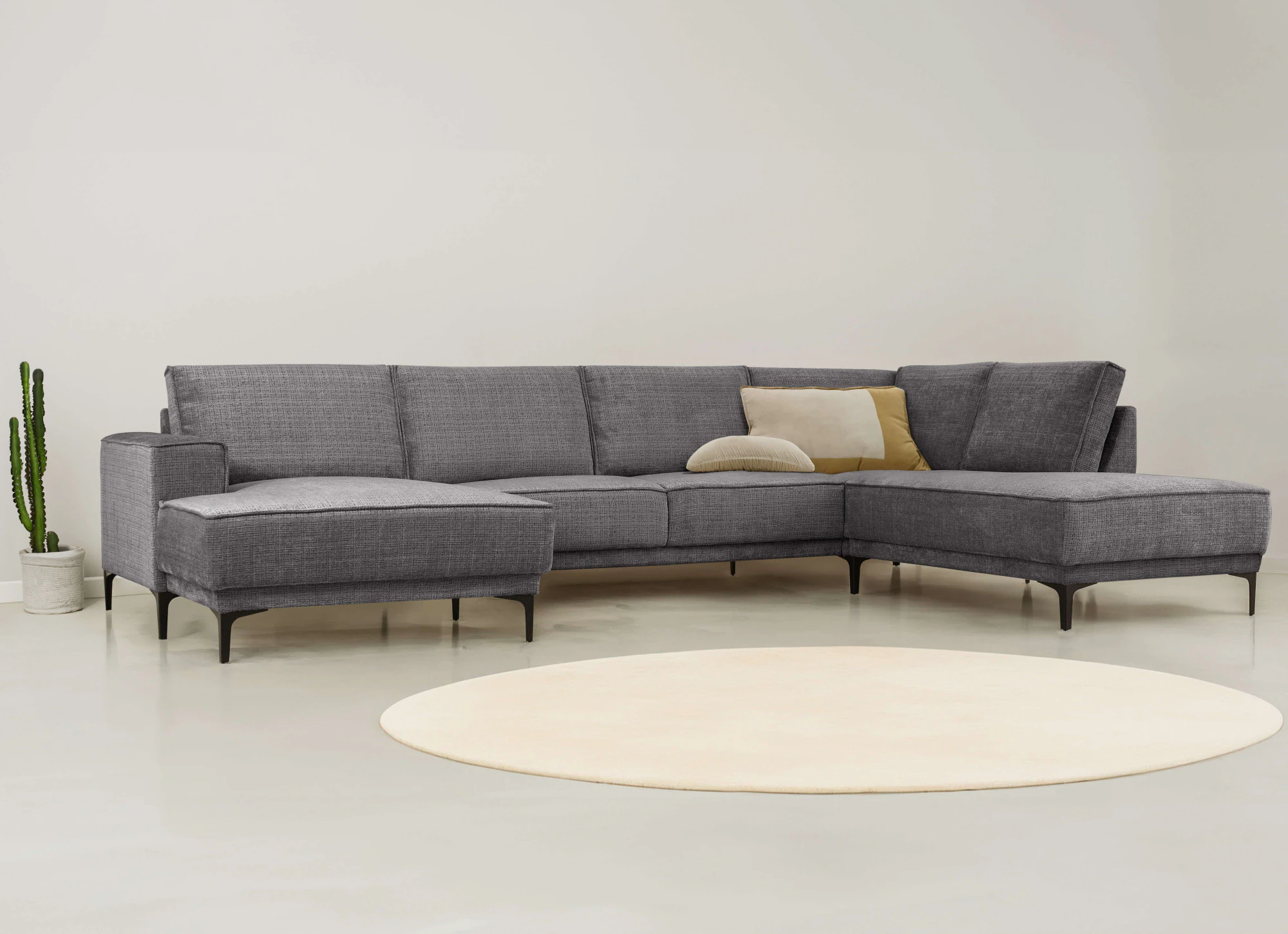 Places of Style Wohnlandschaft "XXL Sofa Oland, Struktur, Flachgewebe, Luxu günstig online kaufen