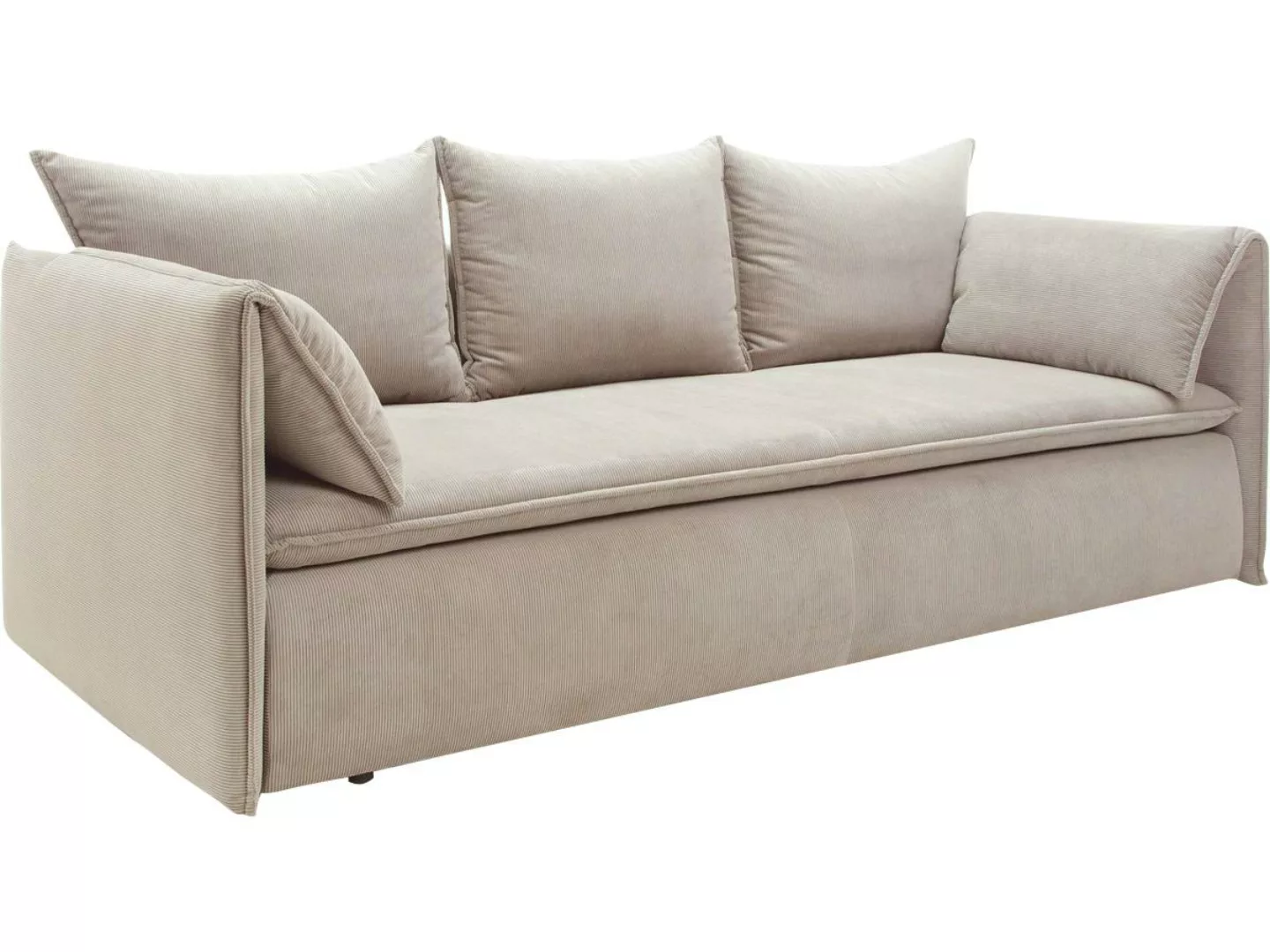 Sofa 3-Sitzer mit Schlaffunktion - Cord - Beige - TEODORA von PASCAL MORABI günstig online kaufen