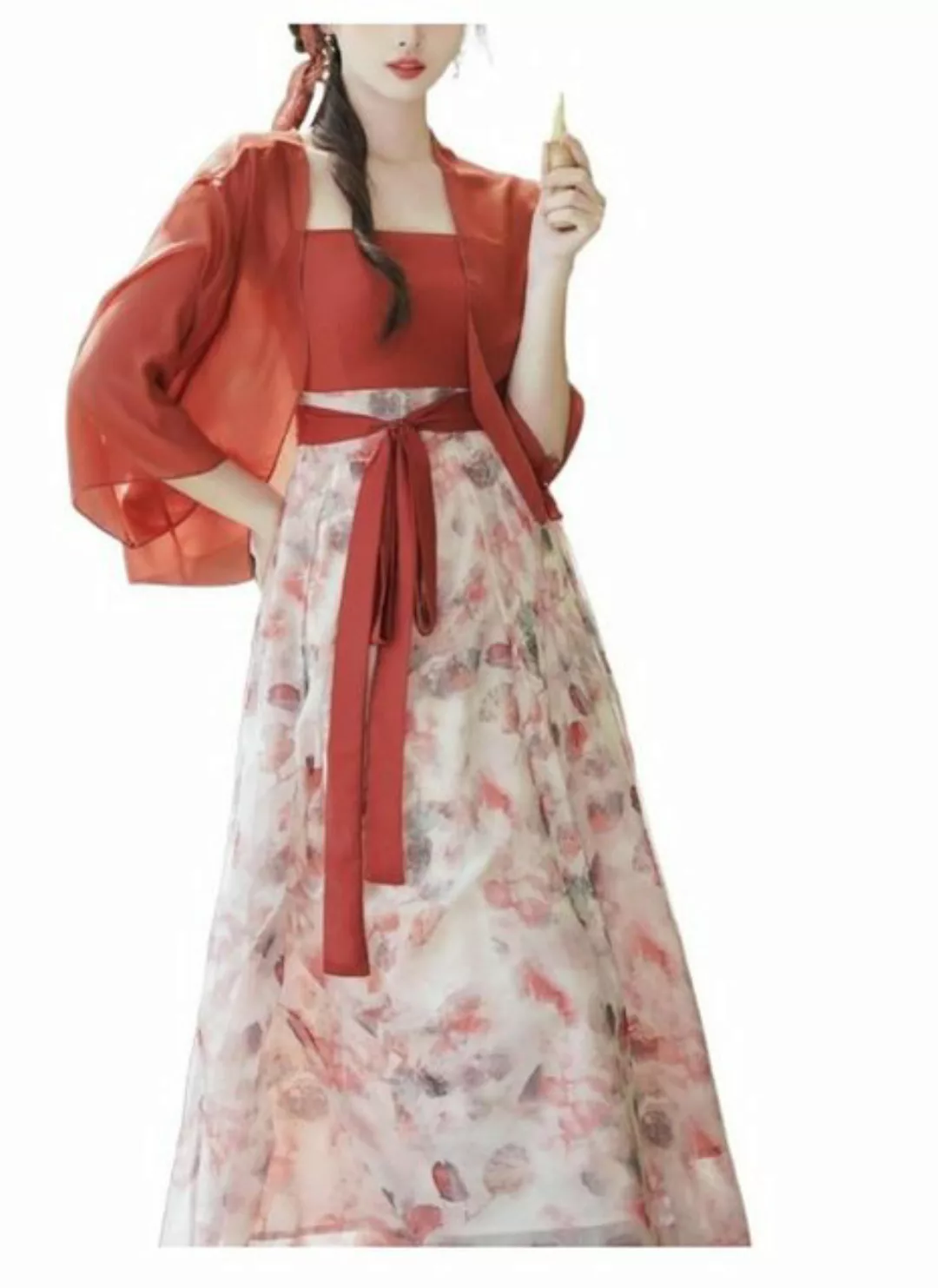 KIKI Abendkleid 2024 Neues Retro-Hosenträgerkleid im chinesischen Stil Hanf günstig online kaufen