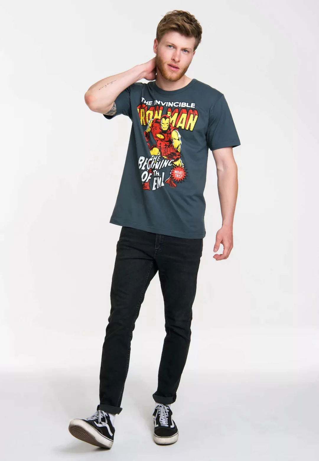 LOGOSHIRT T-Shirt "Iron Man Logo - Marvel", mit Retro-Print günstig online kaufen