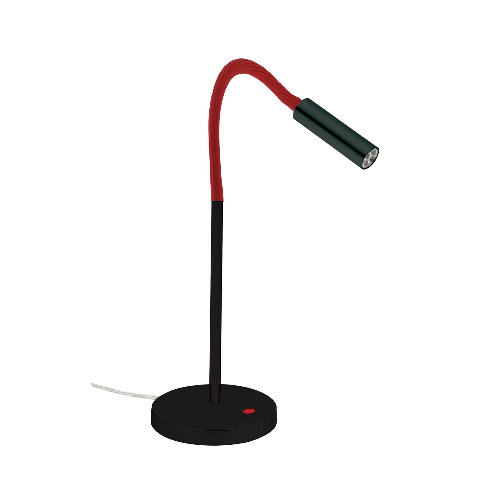 LED-Tischlampe Rocco, schwarz matt Flexarm rot günstig online kaufen