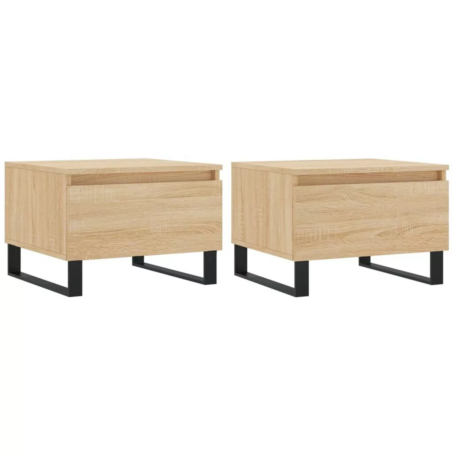 vidaXL Couchtische 2 Stk. Sonoma-Eiche 50x46x35 cm Holzwerkstoff Modell 1 günstig online kaufen