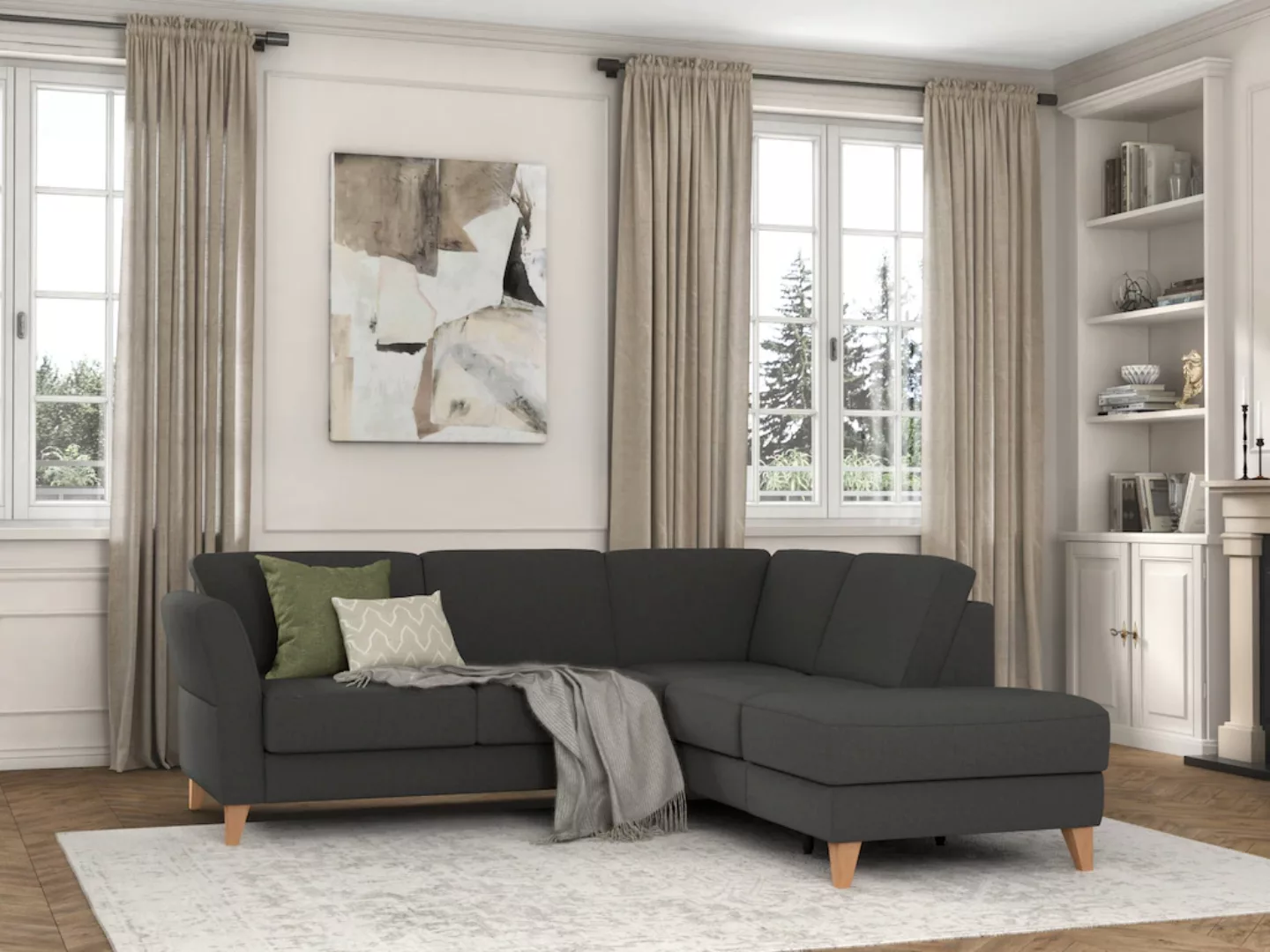 sit&more Ecksofa »Visby L-Form«, Wahlweise mit Bettfunktion und Stauraum, f günstig online kaufen