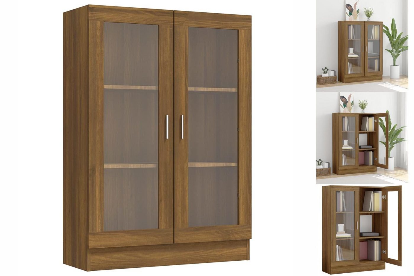 vidaXL Vitrine Vitrine Regal Highboard Vitrinenschrank Braun Eiche-Optik 82 günstig online kaufen