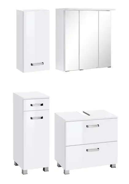 welltime Badmöbel-Set "Ravenna", (4 St.), Hängeschrank, Unterschrank, Spieg günstig online kaufen