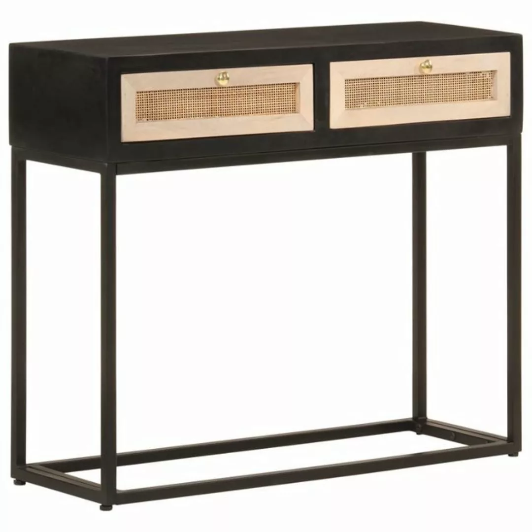 vidaXL Fächerschrank Konsolentisch Schwarz 90x30x76 cm Massivholz Mango und günstig online kaufen