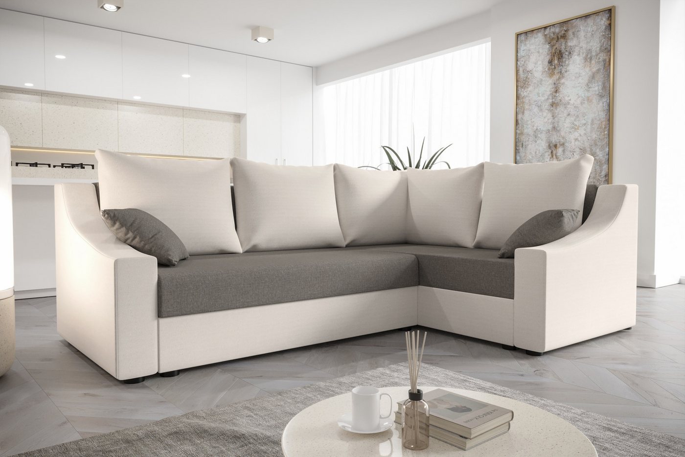 ALTDECOR Ecksofa ONTARI-PLUS, Couch mit Schlaffunktion, Wohnzimmer - Wohnla günstig online kaufen