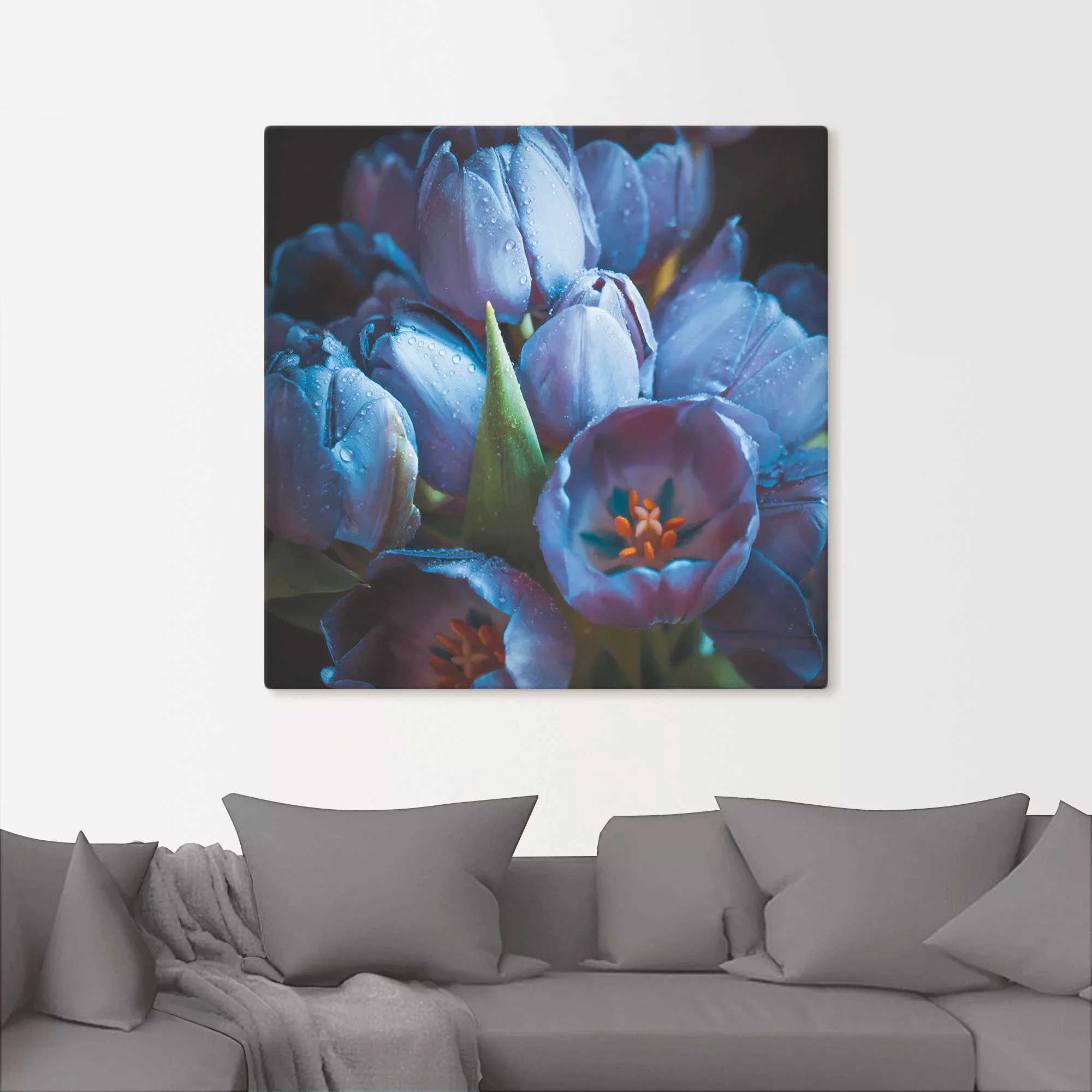 Artland Leinwandbild »Tulpen Blau«, Blumen, (1 St.) günstig online kaufen