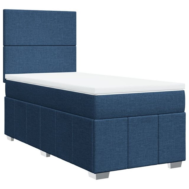 vidaXL Boxspringbett, Boxspringbett mit Matratze Blau 80x200 cm Stoff günstig online kaufen