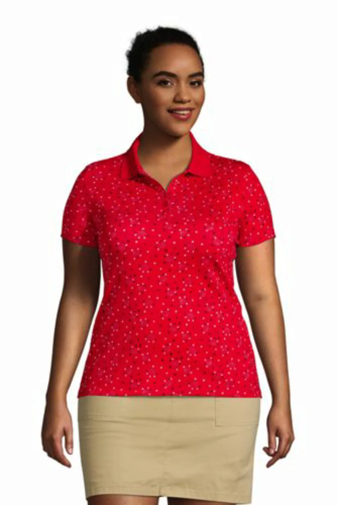 Supima-Poloshirt in großen Größen, Damen, Größe: 48-50 Plusgrößen, Rot, Bau günstig online kaufen