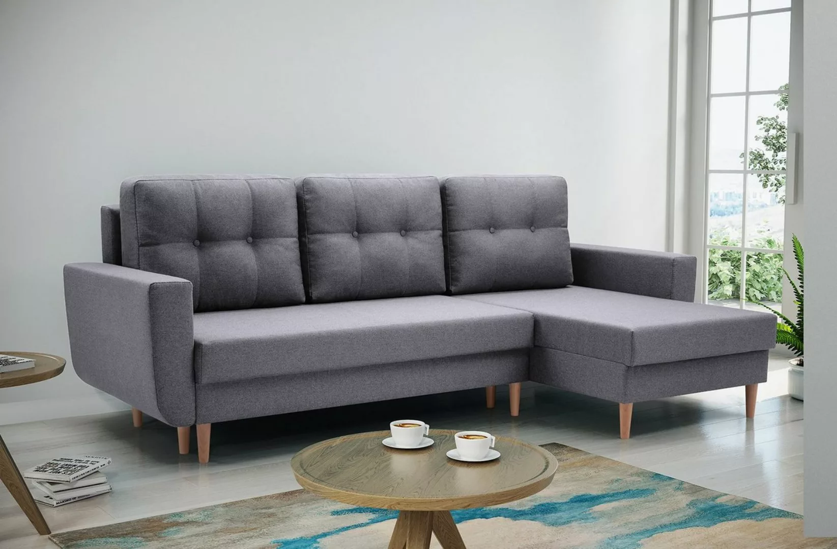 Beautysofa Polsterecke Couch Sofa Ecksofa ONLY, mit Schlaffunktion, mit uni günstig online kaufen