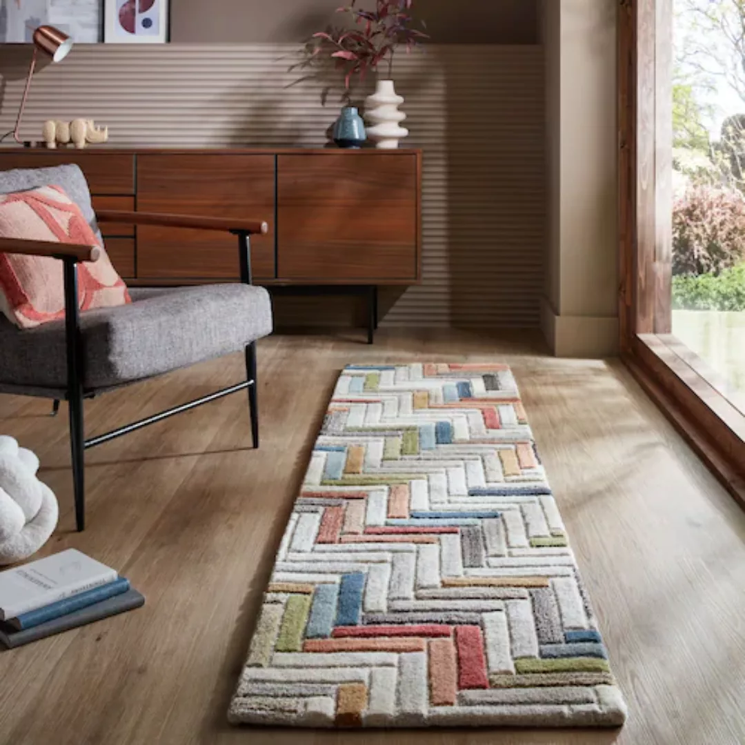 FLAIR RUGS Wollteppich »Russo«, rechteckig, Geometrischer moderner Teppich günstig online kaufen