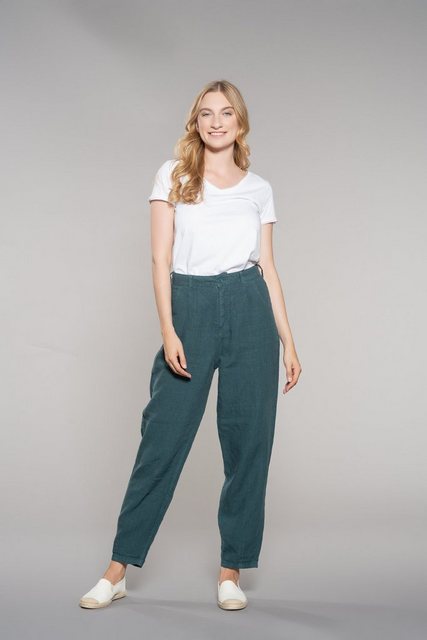 Feuervogl Leinenhose fv-Bel:la, Balloon, High Waist, Pure Linen günstig online kaufen