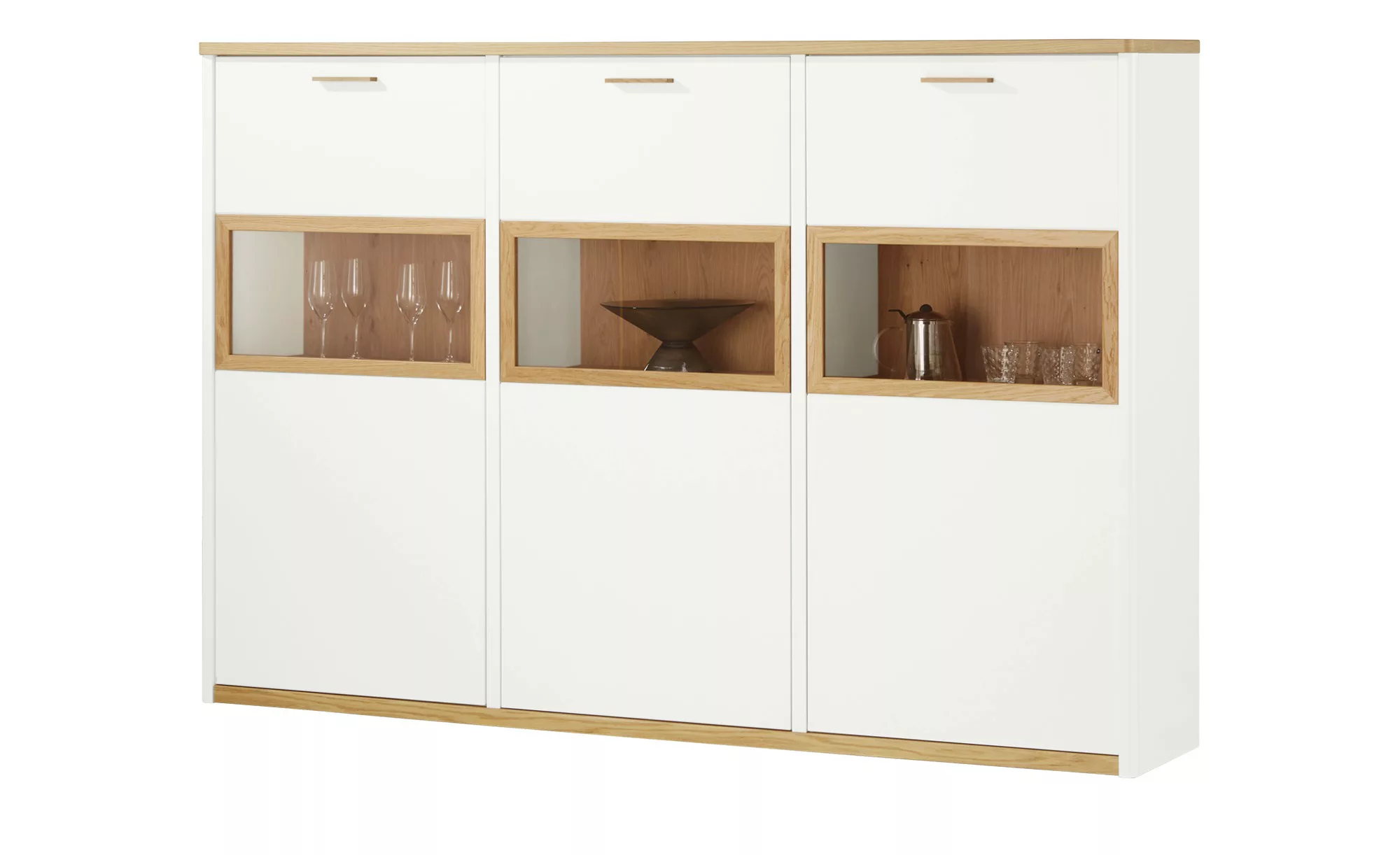 Wohnwert Highboard  Libro Plus ¦ weiß ¦ Maße (cm): B: 221 H: 148 T: 41 Komm günstig online kaufen