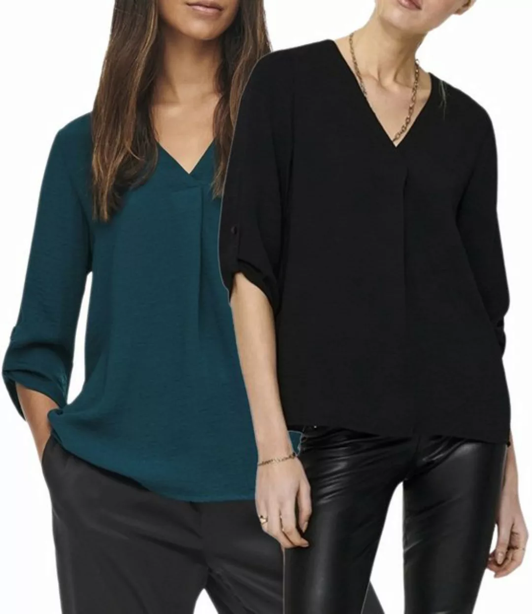 JDY Blusenshirt (2er-Pack) Basic Bluse Top im Doppelpack günstig online kaufen