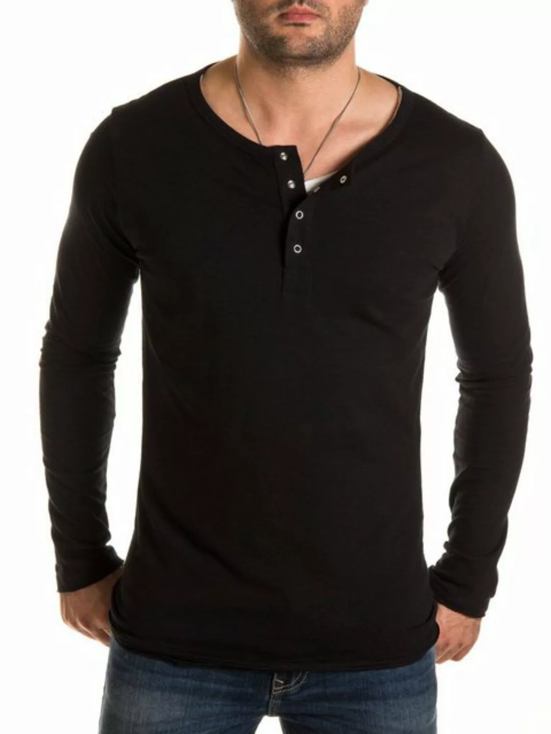 WOTEGA Langarmshirt WOTEGA - V-Neck Double Layer Longsleeve Pete aus reiner günstig online kaufen