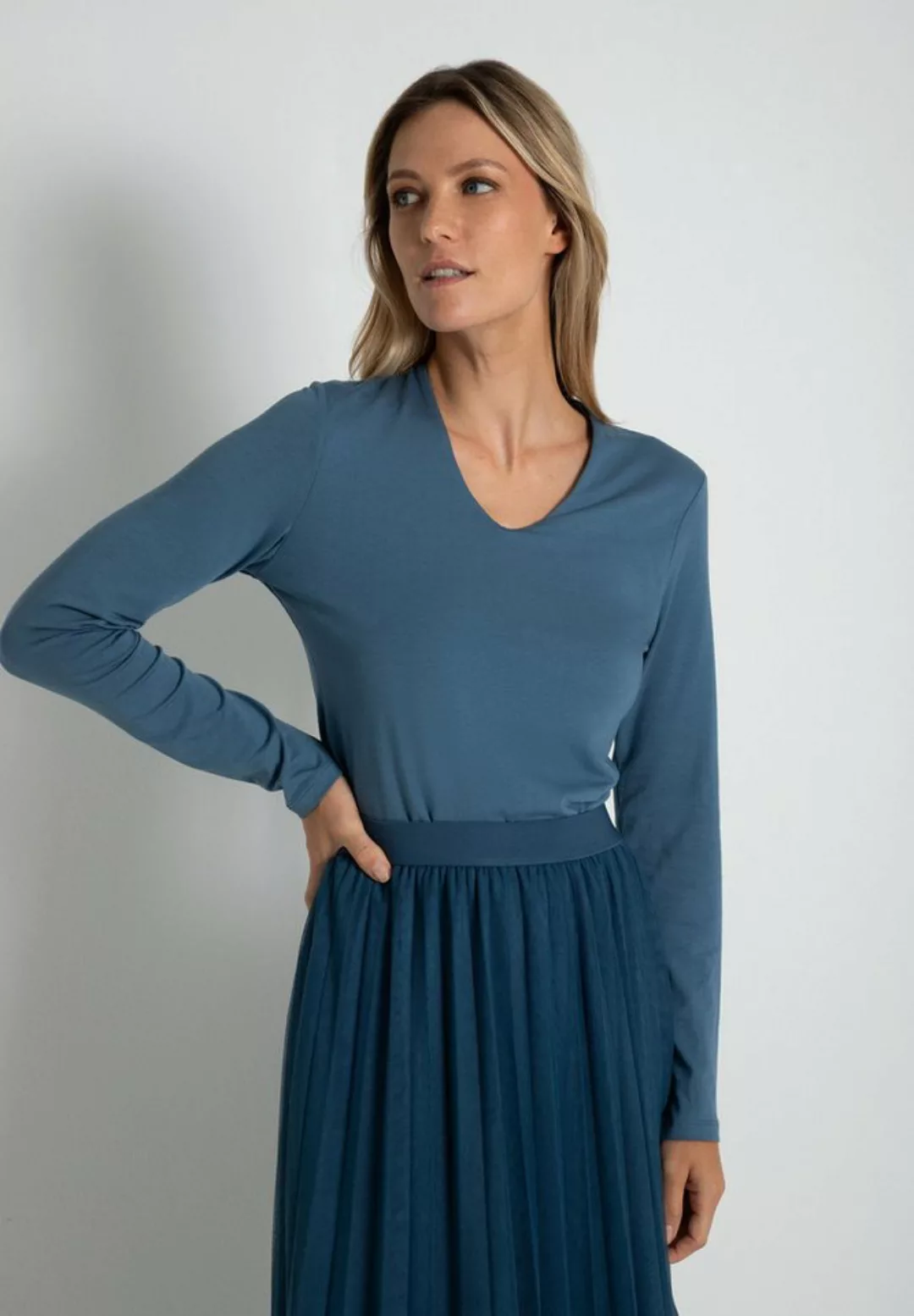 Langarmshirt, greyblue, Herbst-Kollektion günstig online kaufen