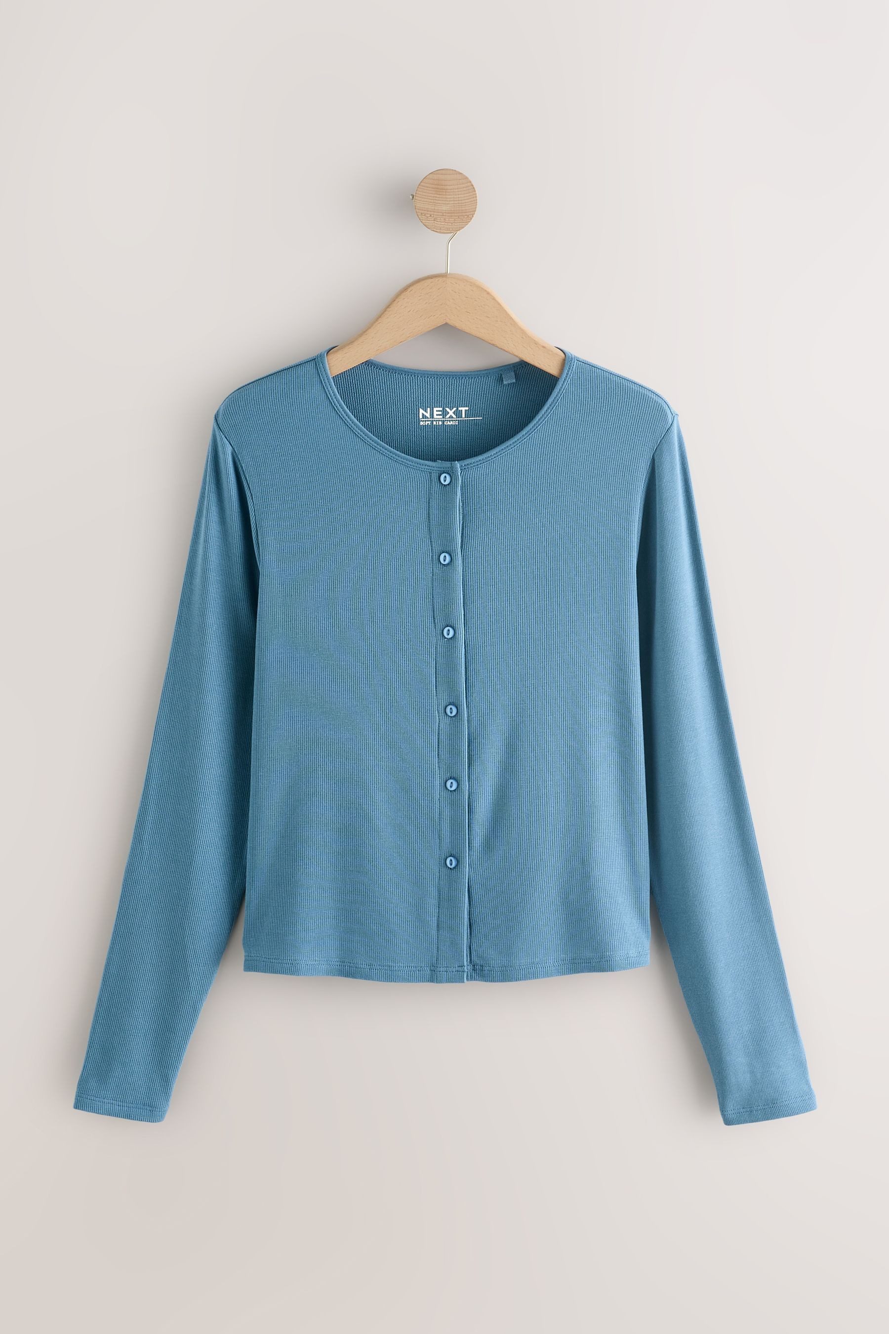 Next Strickjacke Gerippte geknöpfte Strickjacke mit günstig online kaufen