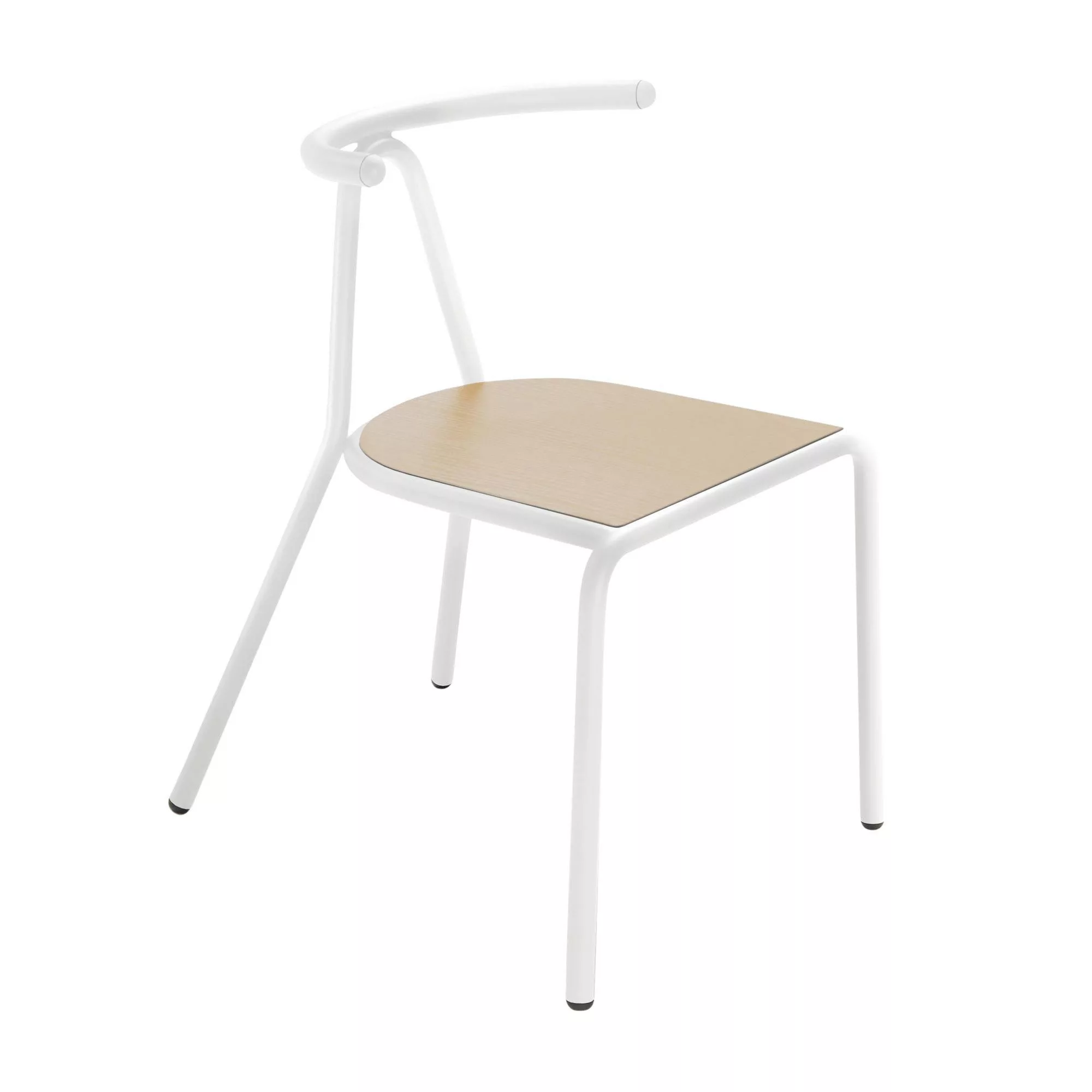 B-Line - Toro Stuhl Sitzfläche Esche - Esche/Gestell weiß/BxHxT 55x73,5x54c günstig online kaufen