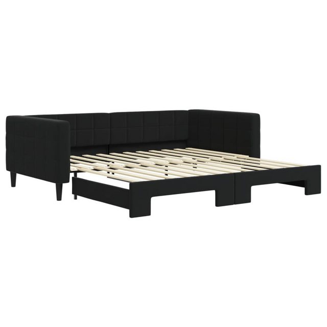 furnicato Bett Tagesbett Ausziehbar Schwarz 100x200 cm Samt (1-tlg) günstig online kaufen