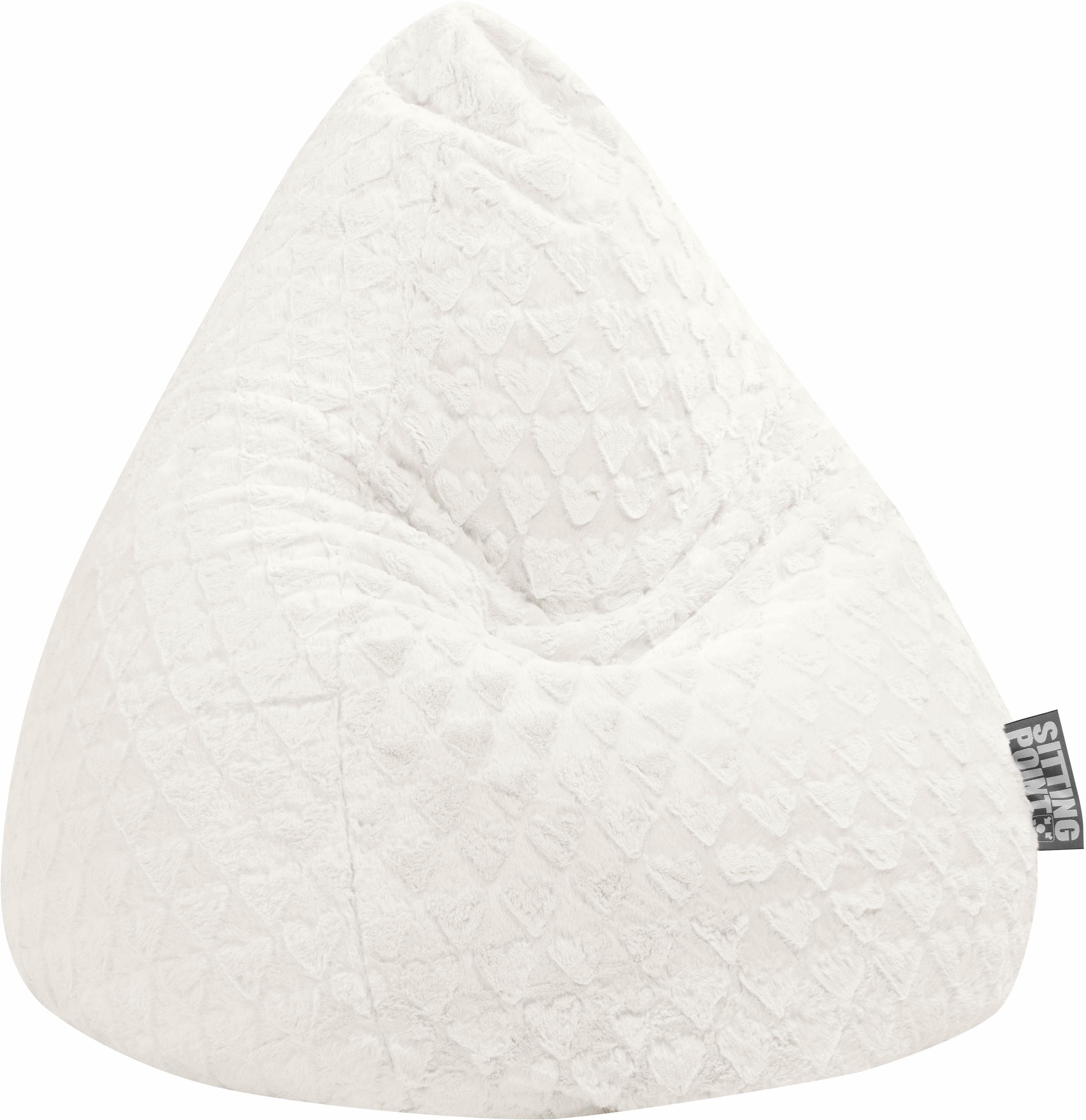 Sitting Point Sitzsack BeanBag Fluffy 120 l Weiß Herz-Muster günstig online kaufen