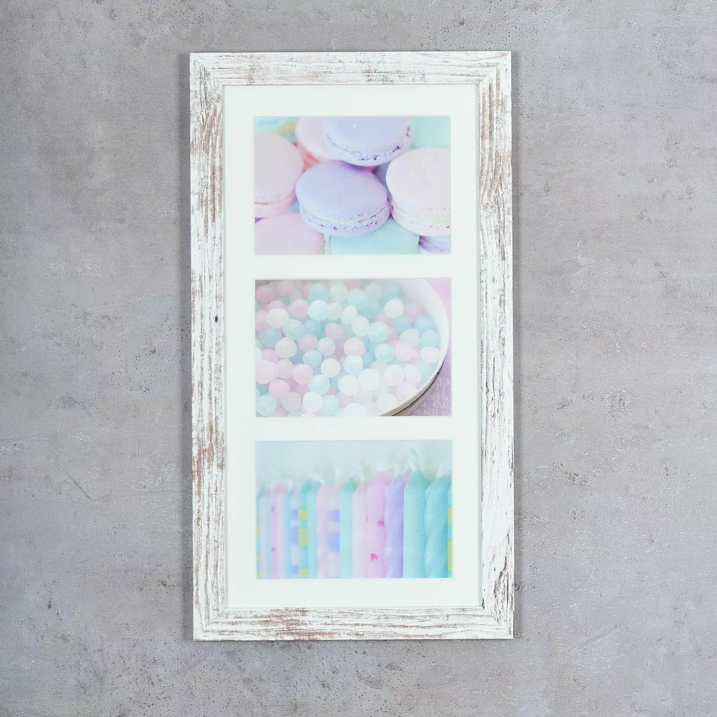 Levandeo® Bilderrahmen Collage, Bilderrahmen 28x50cm Weiß günstig online kaufen