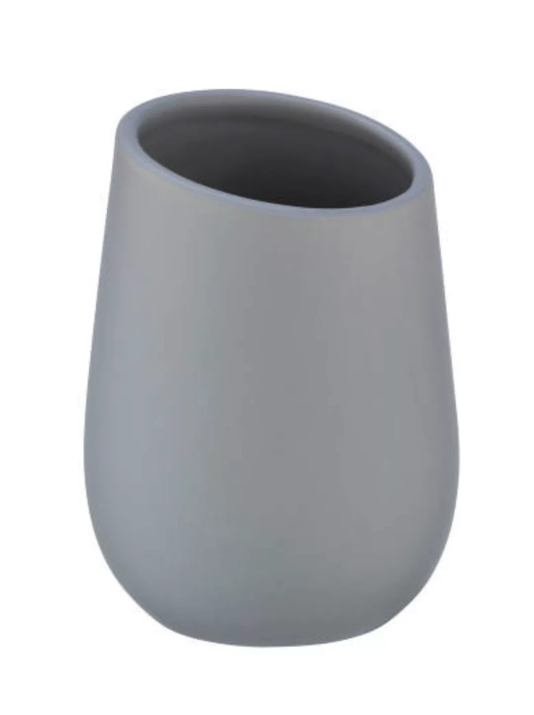 Wenko Zahnputzbecher Badi Grau Keramik 8 x 11 x 8 cm günstig online kaufen