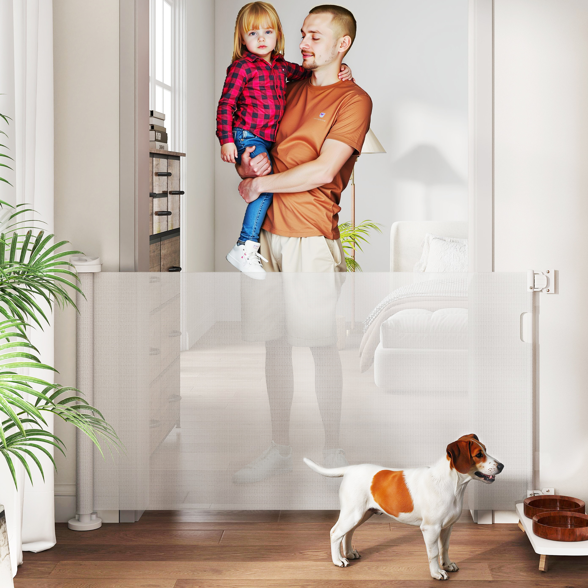 PawHut Treppenschutzgitter Ausziehbar 0-136cm 87 cm Hoch Türschutzgitter Tr günstig online kaufen