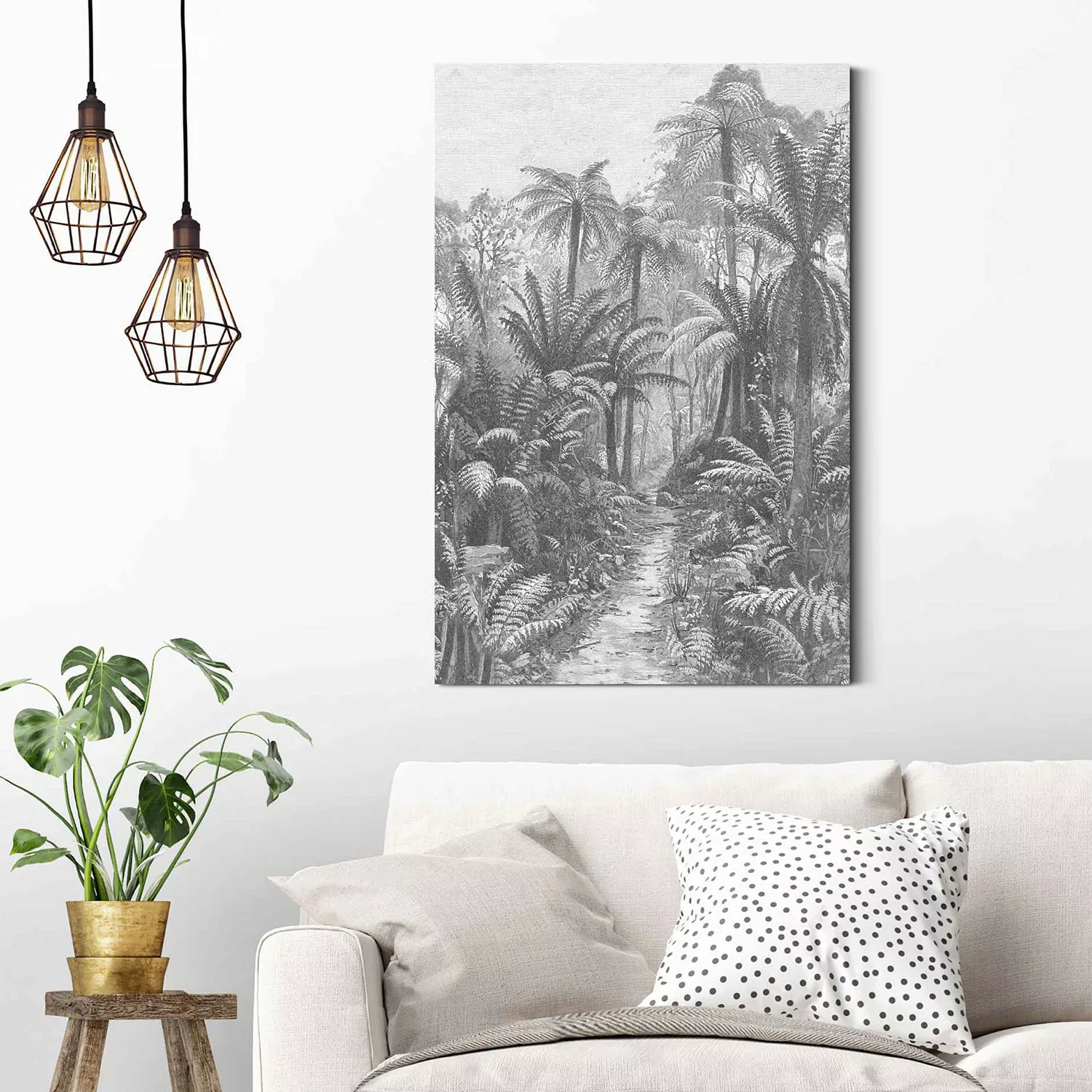 home24 Wandbild Palmen Gravur Regenwald günstig online kaufen