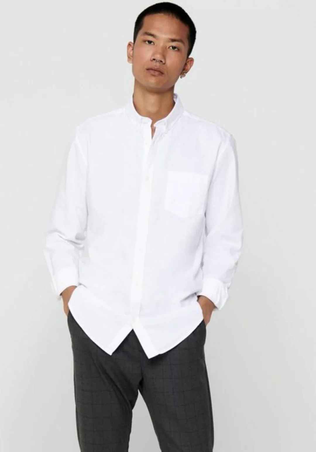 ONLY & SONS Langarmhemd "ONSALVARO SLIM LS OXFORD SHIRT NOOS" günstig online kaufen