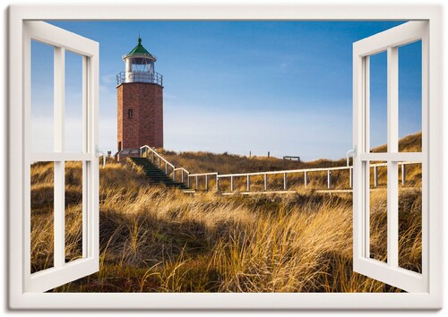 Artland Wandbild "Fensterblick Leuchtfeuer Kampen", Fensterblick, (1 St.), günstig online kaufen