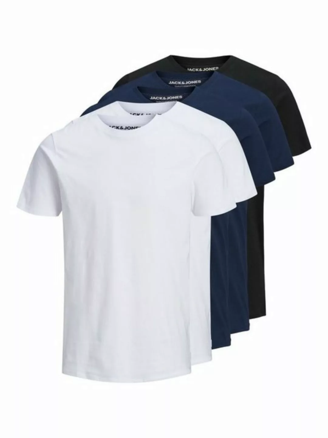 Jack & Jones Herren Rundhals T-Shirt JJEORGANIC BASIC Regular Fit 5er Pack günstig online kaufen