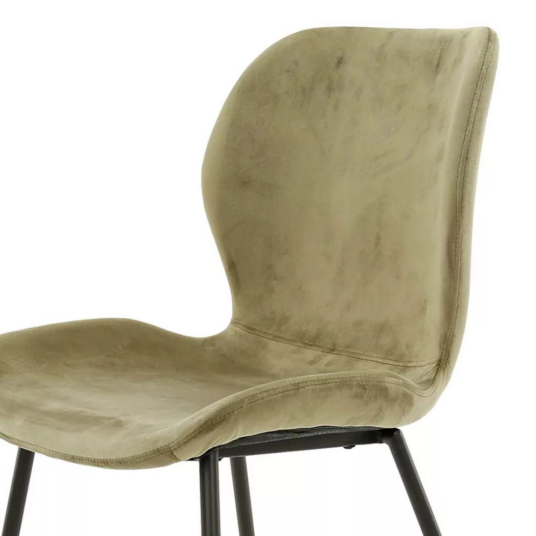 Esstisch Stühle in Beige Samt 45 cm Sitzhöhe (4er Set) günstig online kaufen