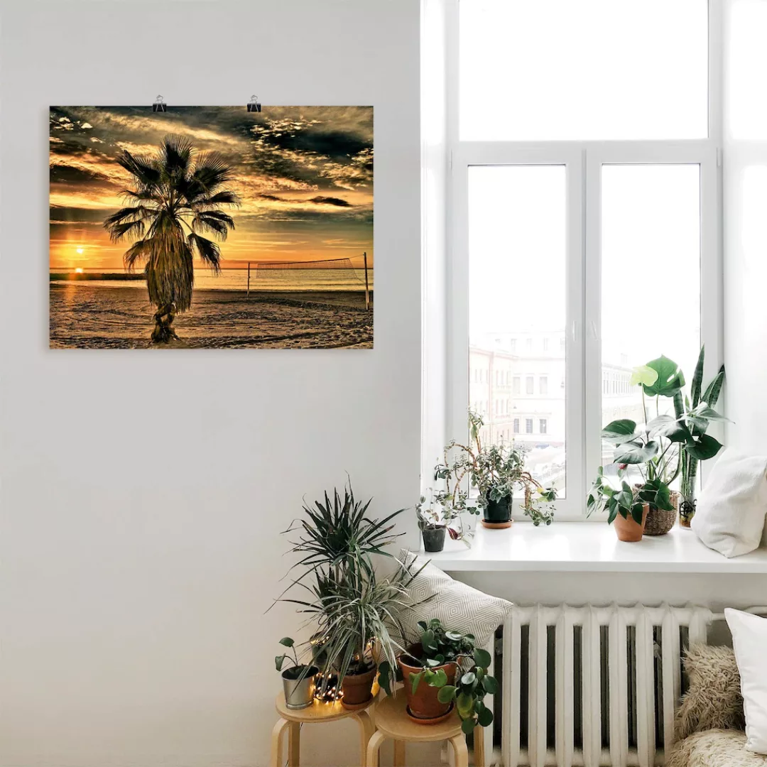 Artland Wandbild »Palme bei Sonnenuntergang«, Sonnenaufgang & -untergang, ( günstig online kaufen
