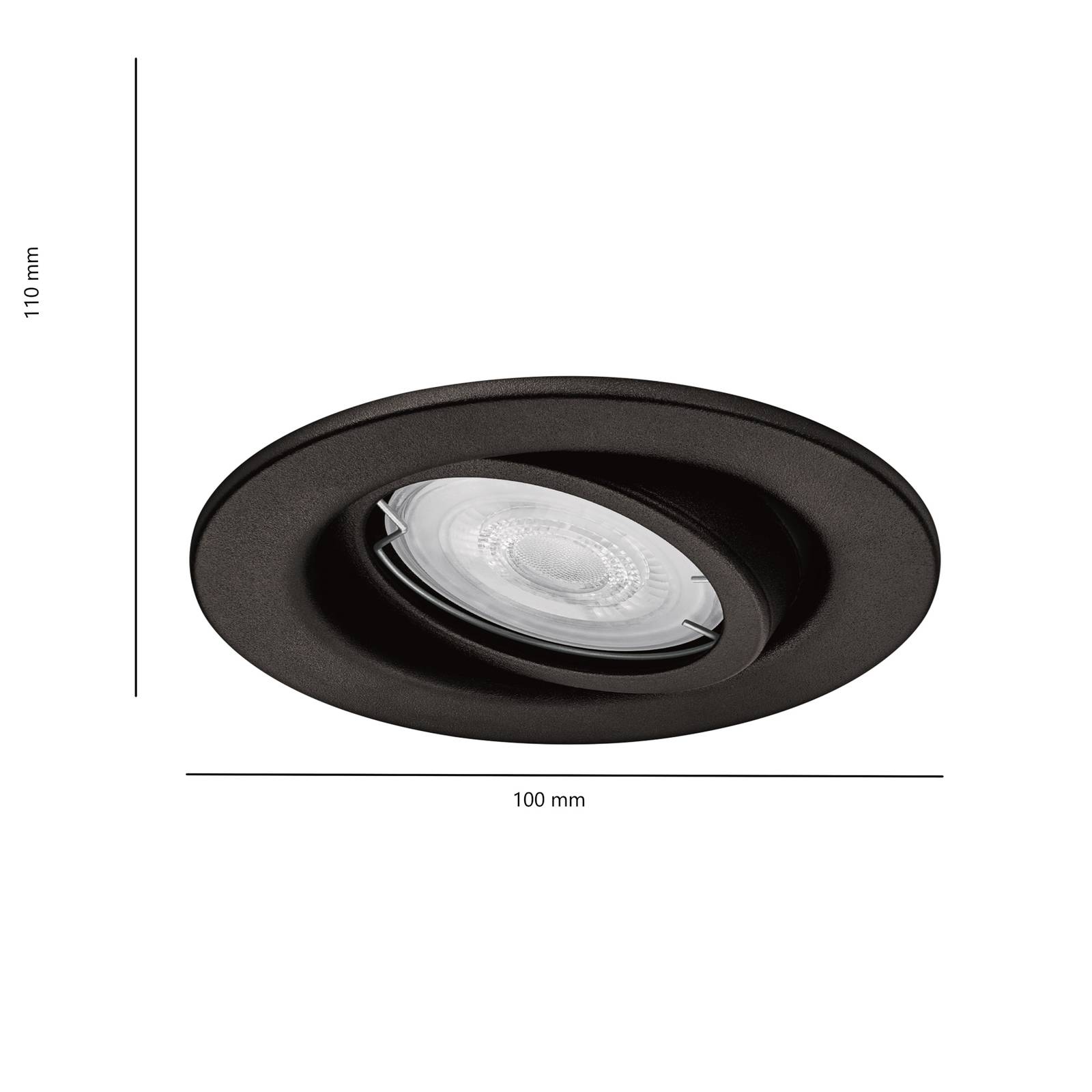 LED Einbauleuchte Fresco in Schwarz 4,6W 350lm GU10 günstig online kaufen