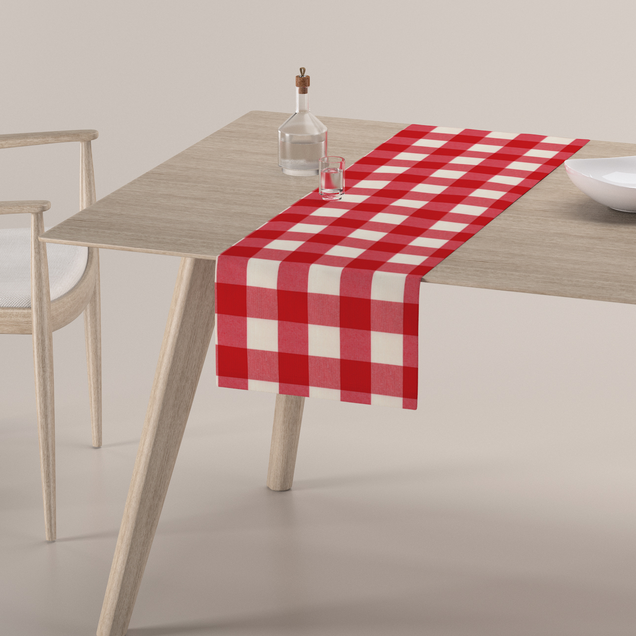 Tischläufer, ecru-rot kariert, 40 x 130 cm, Quadro (136-18) günstig online kaufen