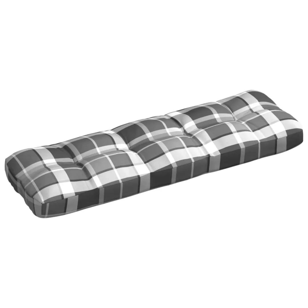 Gartensofa-kissen Grau Karomuster 120x40x12 Cm Stoff günstig online kaufen