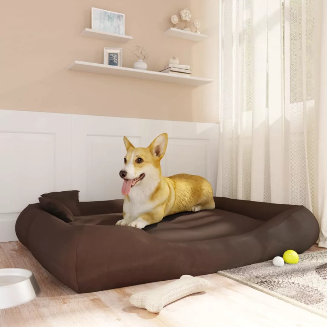 Vidaxl Hundebett Mit Kissen Braun 135x110x23 Cm Oxford-gewebe günstig online kaufen